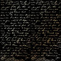 Лист односторонней бумаги с фольгированием Golden Text Black от Фабрика Декору, 30,5 х 30,5 см