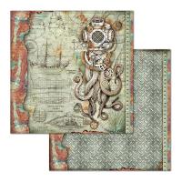 Лист двусторонней бумаги "Octopus" к коллекции "Sea world", 30,5х30,5 см, от Stamperia