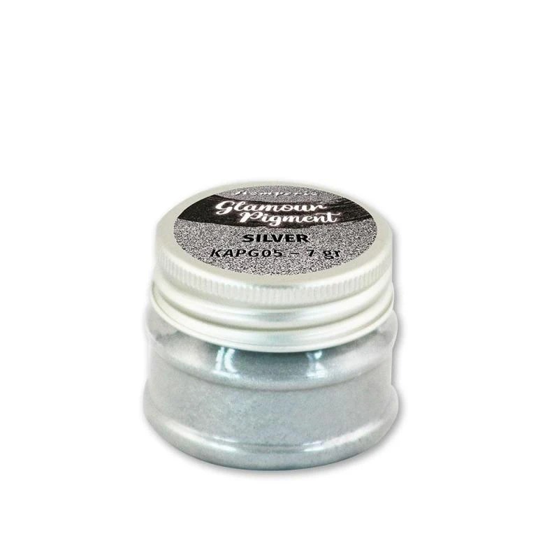 Пигментная пудра "Glamour Powder Pigment " от Stamperia, 7 гр, серебряный, KAPG05