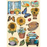 Цветная деревянная вырубка к коллекции SUNFLOWER ART от Stamperia, A5, KLSP139