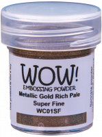Металлизированная пудра для эмбоссинга "Gold Rich Pale - Super Fine" от WOW!, бледно-золотой, размер мелкий