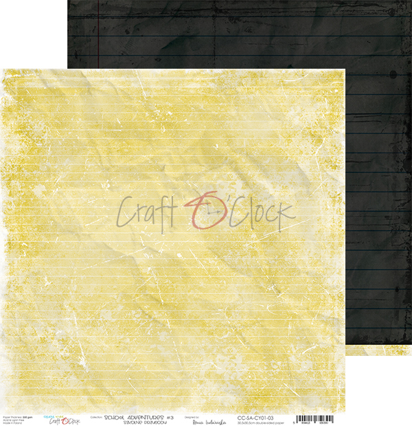 Лист двусторонней бумаги SCHOOL ADVENTURE-03, 30х30 см, 190 г/м2, Craft O'Clock