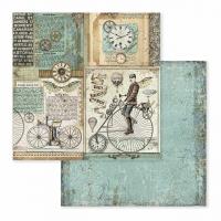 Лист двусторонней бумаги "Voyages Fantastiques retro bicycle" 30х30 см от Stamperia, SBB602