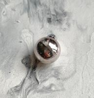 Стеклянный шар для декора Глянцевый серебро, 1 шт. d3 см