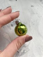 Стеклянный шар для декора Глянцевый зеленый, 1 шт. d3 см