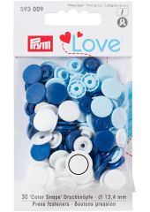Кнопки "Color Snaps"  12,4мм  Prym Love  - Голубой, белый, синий