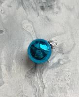 Стеклянный шар для декора Глянцевый голубой, 1 шт. d3 см