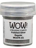 Металлизированная пудра для эмбоссинга Polished Silver от WOW!, размер обычный