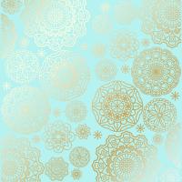Лист односторонней бумаги с фольгированием Golden Napkins Turquoise от Фабрика Декору, 30,5 х 30,5 см