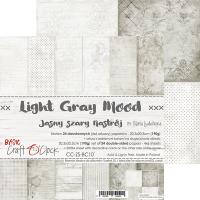 1/4 набора двусторонней бумаги LIGHT GRAY MOOD 20,3x20,3 см, 190 гр, 6 л., от Craft O'Clock