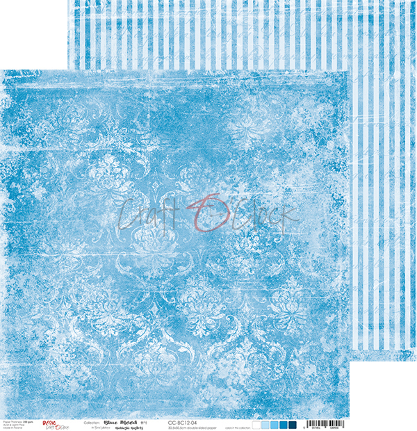 Лист двусторонней бумаги BLUE MOOD-04, 30х30 см, 190 г/м2, Craft O'Clock