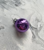 Стеклянный шар для декора Глянцевый фиолетовый, 1 шт. d3 см