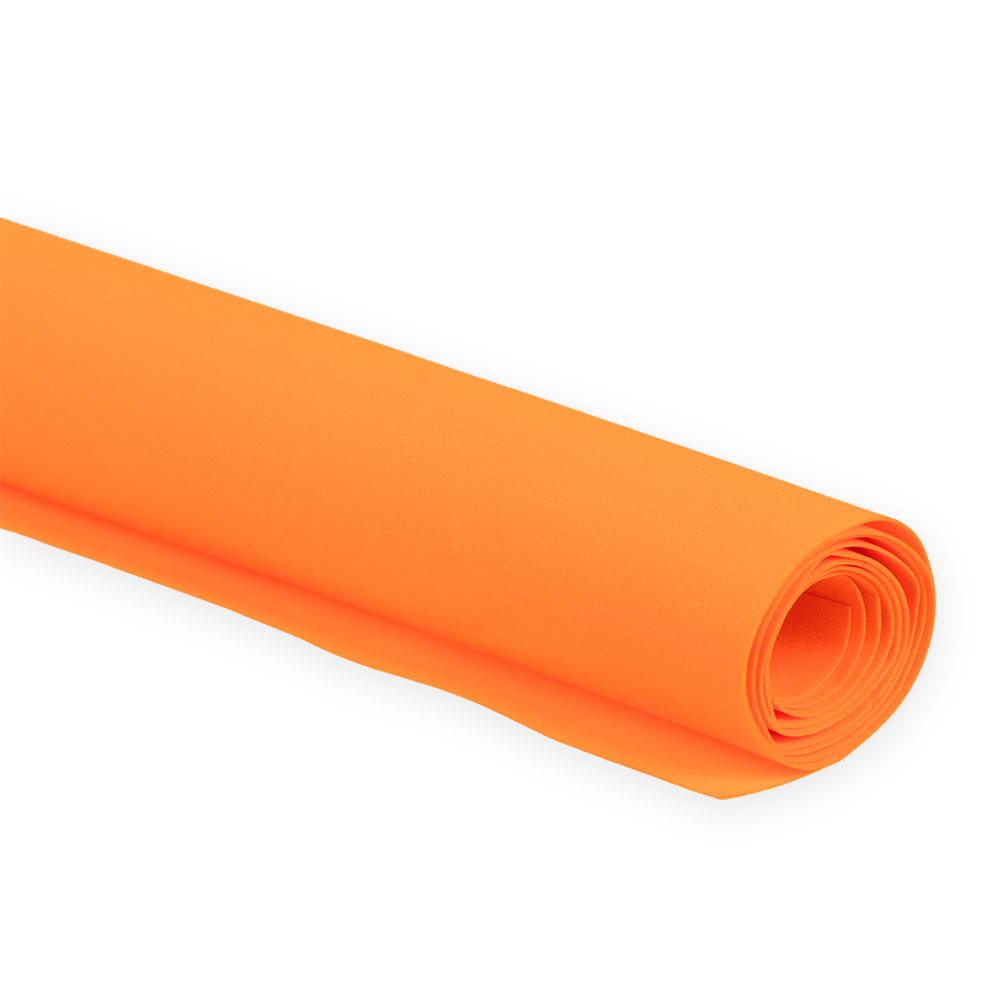 Фоамиран (Пластичная замша) 1 мм 60 x 70 см ± 3 см, цвет 06 Оранжевый