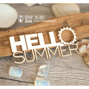 Чипборд надпись "Hello summer" Hi-285, от ScrapBox