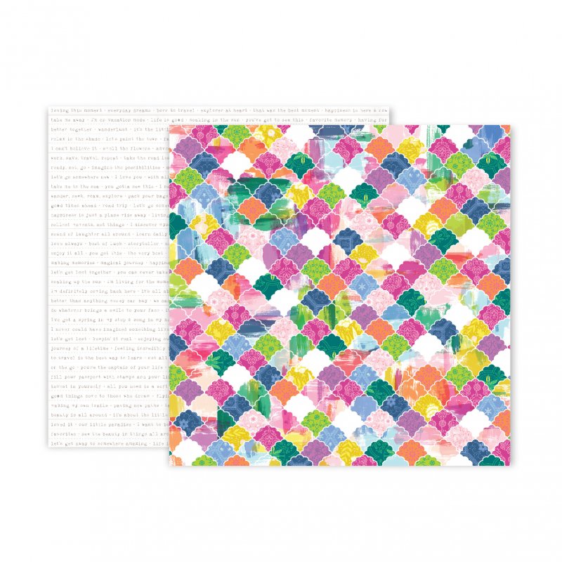 Лист двусторонней бумаги к коллекции Horizon - Лист Paper 20, от Pink Paislee, 30,5х30,5 см