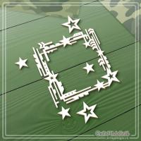 Набор чипборда Квадратная рамка и звезды для дембельского альбома 6 эл. ЧБ-3340, от СкрапМагия
