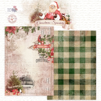 Набор бумаги "Christmas Sparkle" DB0012-A5, A5, 12 двусторонних листов, пл. 190 г/м2, от DreamLight Studio