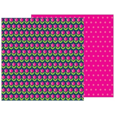 Лист двусторонней бумаги Tulips - Patio Party от Pebbles, 30,5х30,5 см