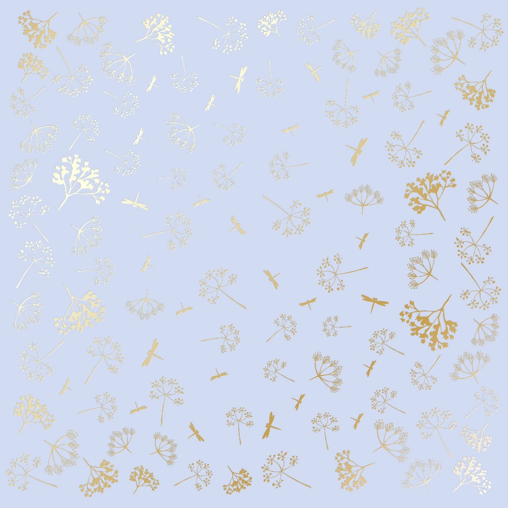 Лист односторонней бумаги с фольгированием Golden Dill Purple от Фабрика Декору, 30,5 х 30,5 см (брак окраски)