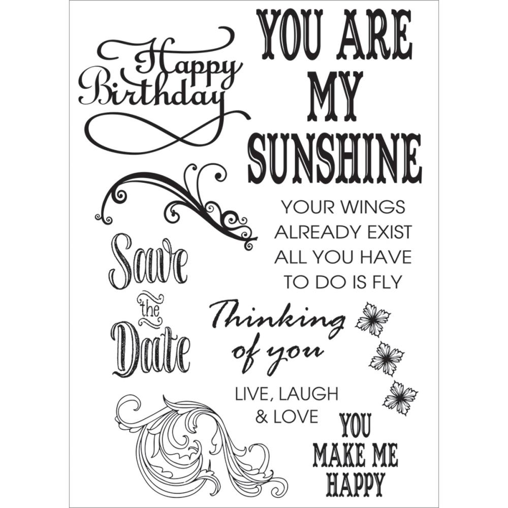 Набор штампов Ultimate Crafts Ooh La La Stamps Sunshine Flourishes