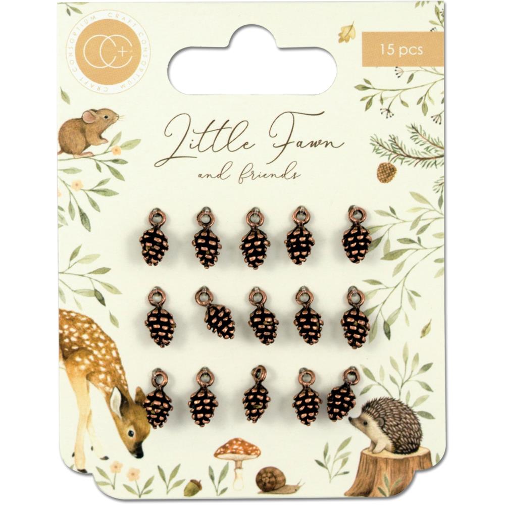 Металлические подвески шишечки Craft Consortium Little Fawns & Friends Metal Charms Copper Pine Cones (5 шт, 1/3 набора)