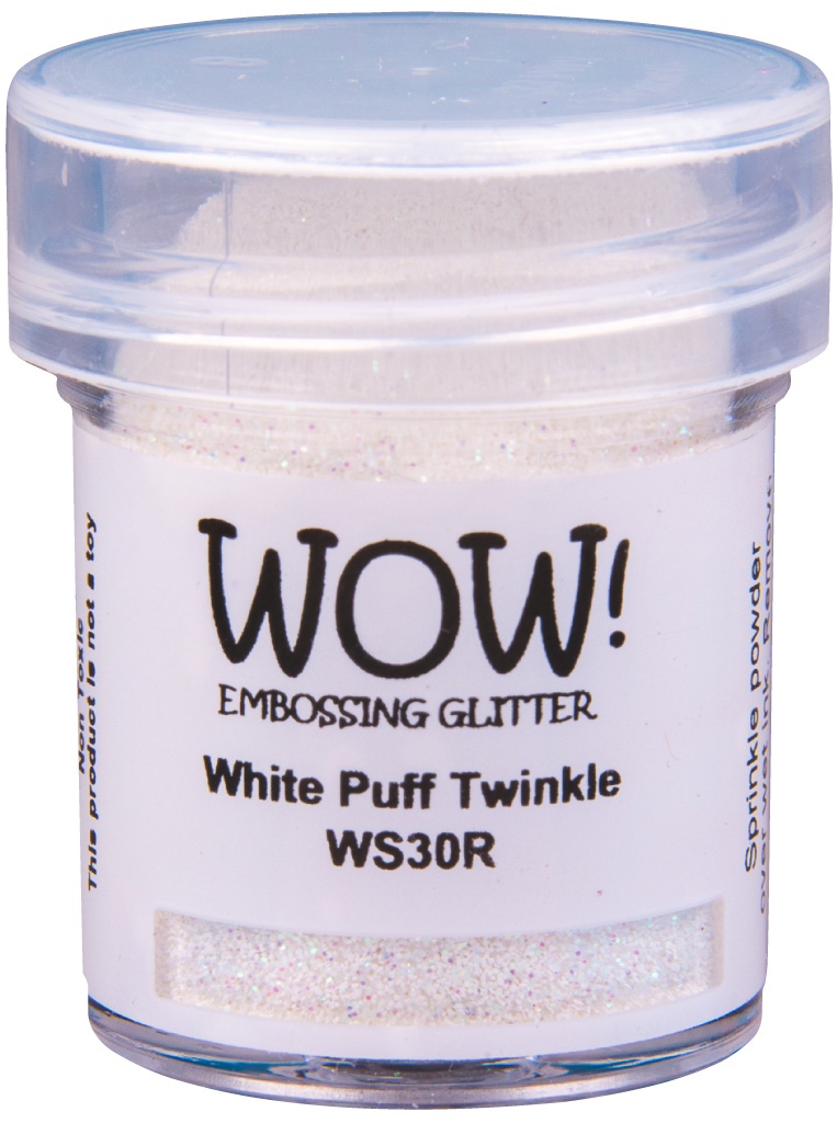 Пудра для эмбоссинга с глиттером  "White Puff Twinkle" от WOW!, непрозрачная, размер обычный