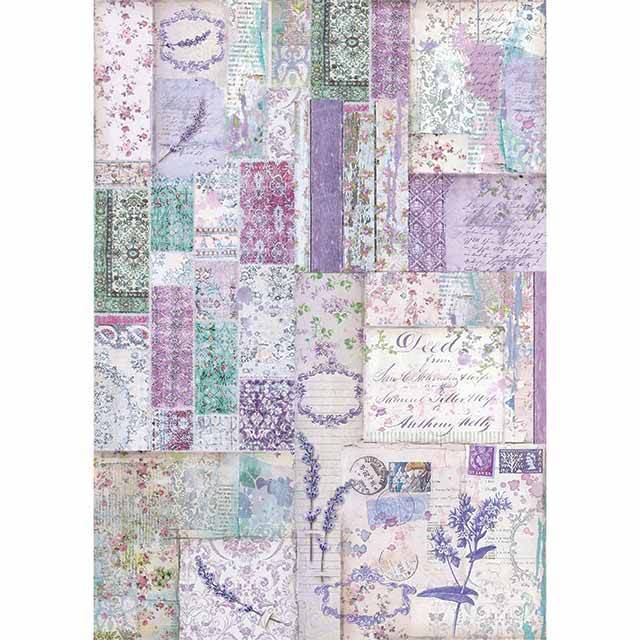 Рисовая бумага А3 "PROVENCE PATCHWORK" от Stamperia, DFSA3025