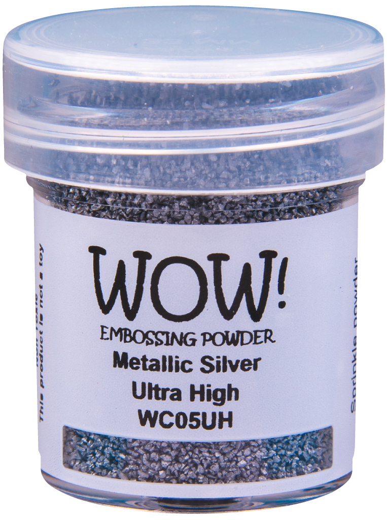 Металлизированная пудра для эмбоссинга "Silver - Ultra High" от WOW!, серебряный, размер крупный