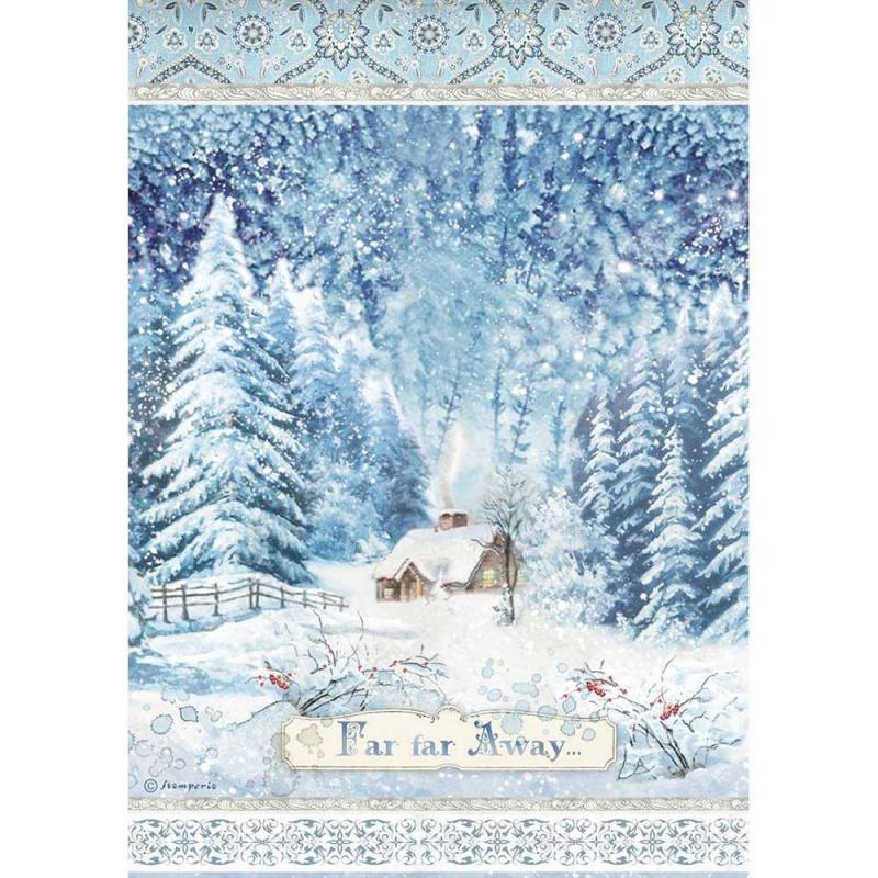 Рисовая бумага А4 "FAR FAR AWAY" к коллекции "Winter Tales" от Stamperia, DFSA4491