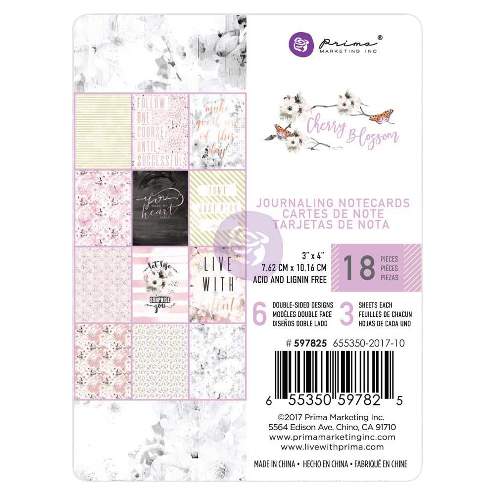 Набор карточек Cherry Blossom Journaling Cards 18 шт от Prima Marketing