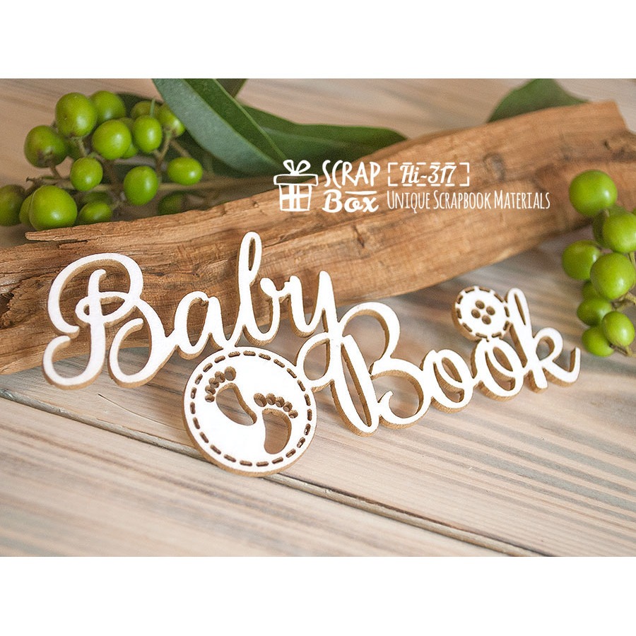 Чипборд надпись "Baby Book" Hi-317 от ScrapBox