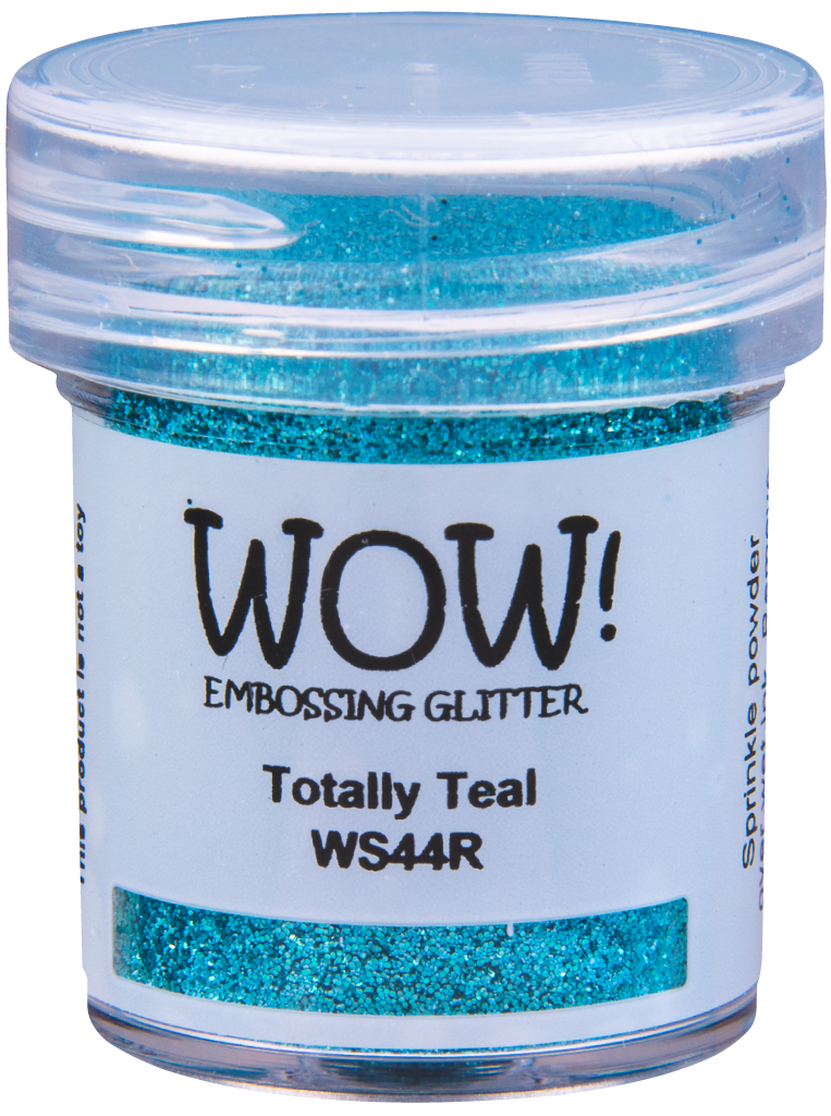 Пудра для эмбоссинга с глиттером "Embossing Glitters Totally Teal - Regular" от WOW!, абсолютный бирюзовый, размер обычный