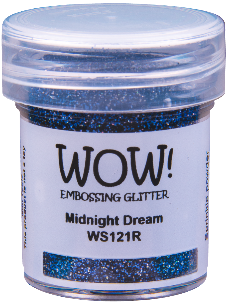 Пудра для эмбоссинга с глиттером "Embossing Glitters Midnight Dream - Regular" от WOW!, полуночная мечта (синий+чёрный), размер обычный