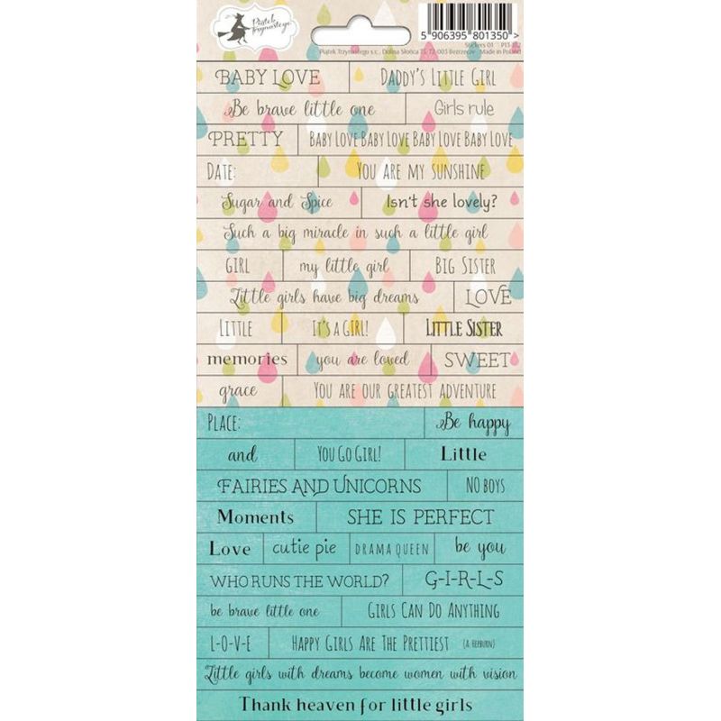 Лист с наклейками Little Girl 01, 10,5 x 23cm, от P13