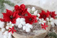 Набор тканевых цветов "Christmas Sparkle", DL0012-11, от DreamLight Studio