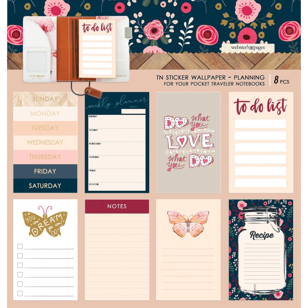 Набор наклеек для тетрадок Мидори Love Planning - Color Crush Travel Notebook Sticker Wallpaper - Webster's Pages