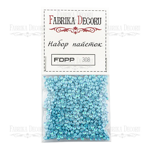 Набор пайеток - 308, голубые, от Fabrika Decoru