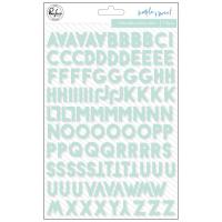 Паффи стикеры Алфавит Simple & Sweet Puffy Stickers, цвет мятный (ярче, чем на фото!), Pinkfresh studio, 110 шт