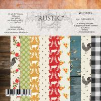 1/3 Фонового набора (5 листов) двусторонней бумаги "Rustic" 20х20 см (190 г/м), от Summer Studio