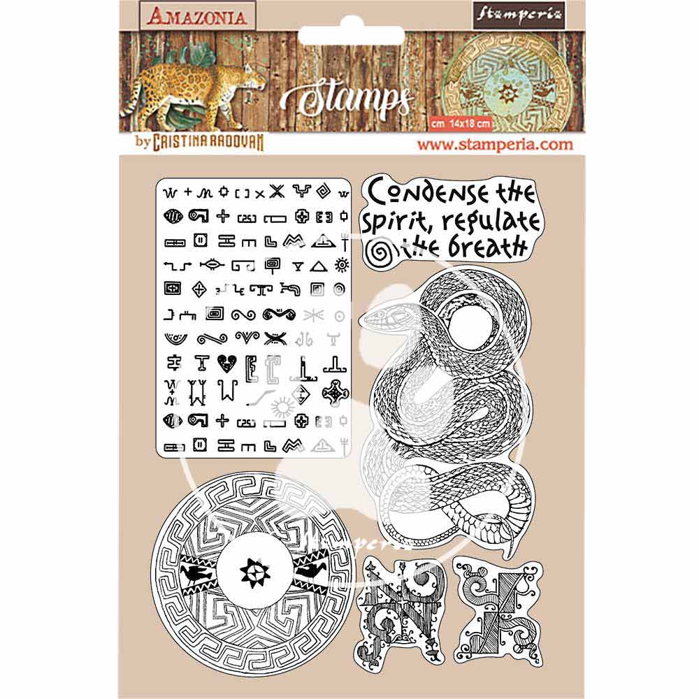 Штамп на резиновой основе к коллекции "AMAZONIA"  от Stamperia, 14x18 см, WTKCC194