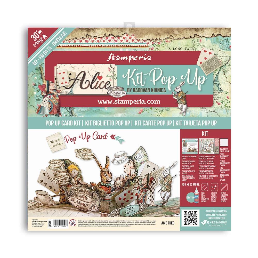 Кит набор для изготовления Поп Ап открытки "Pop Up Alice" от Stamperia