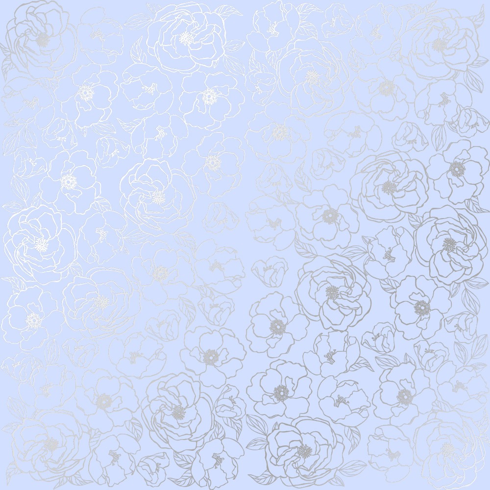 Лист односторонней бумаги с фольгированием Silver Pion Purple от Фабрика Декору, 30,5 х 30,5 см