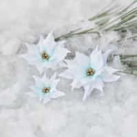Набор тканевых цветов "Пуансеттии" белый с тонировкой, 3 шт, от Ваниной Оксаны