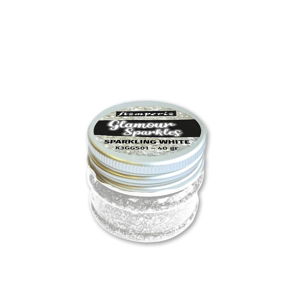 Топпинг "Glamour Sparkles" от Stamperia, 40 гр,  сверкающий белый, K3GGS01