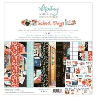 Набор двусторонней бумаги School Days, 12 листов 30,5х30,5 см, 240 г/м, от Mintay Papers