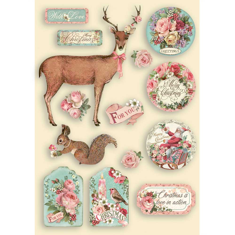Деревянная вырубка к коллекции Pink Christmas от Stamperia, A5, KLSP109