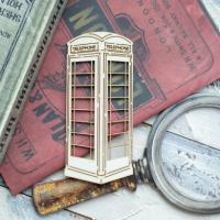 Чипборд "Телефонная будка". Серия "Шерлок Холмс", от Лавандовый комод