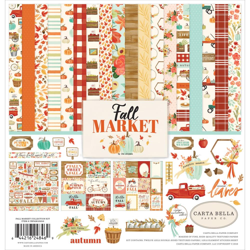 Набор бумаги с наклейками Fall Market  Carta Bella