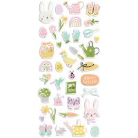 Паффи стикеры к коллекции "Bunnies & Blooms" от Simple Stories