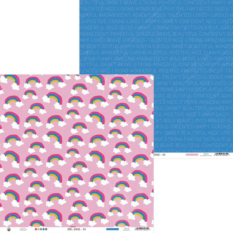 Лист двусторонней бумаги GIRL GANG 06, от P13, 30х30 см, 240 гр/кв.м
